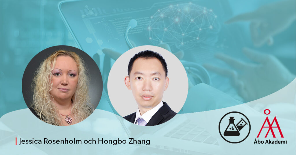 Bild på Jessica Rosenholm och Hongbo Zhang.