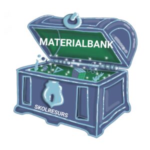 Kista med texten Skolresurs materialbank.